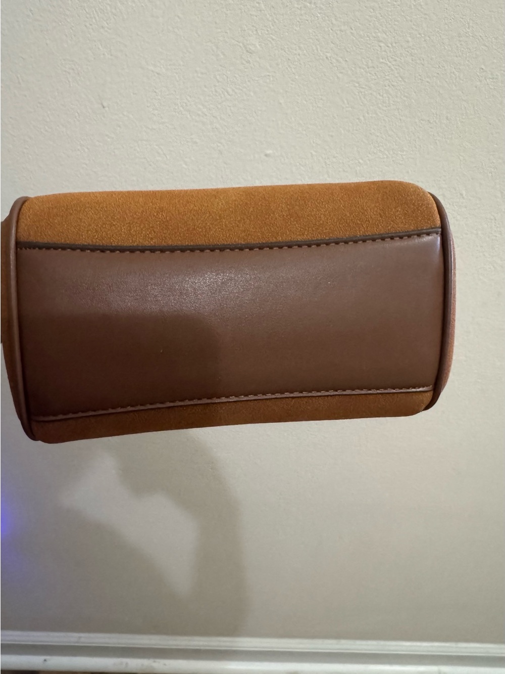 COACH MINI ROWAN CROSSBODY BAG IN VINTAGE BROWN SUEDE/SMOOTH LEATHER - Picture 2 of 5